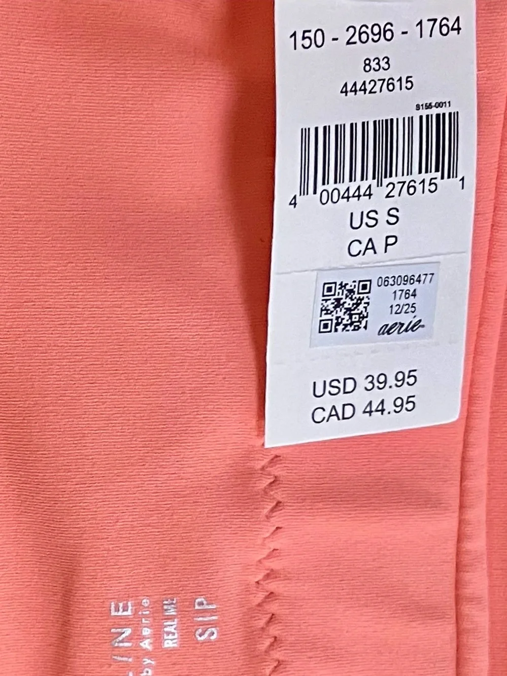 NWT Aerie Real Me Ruched Strappy Sports Bra in Wild Peach Sz S.